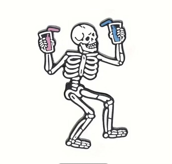 WORKED TO THE BONE ENAMEL PIN