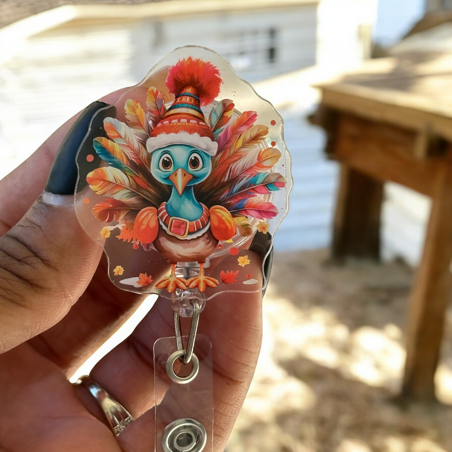 FESTIVE TURKEY BADGE REEL