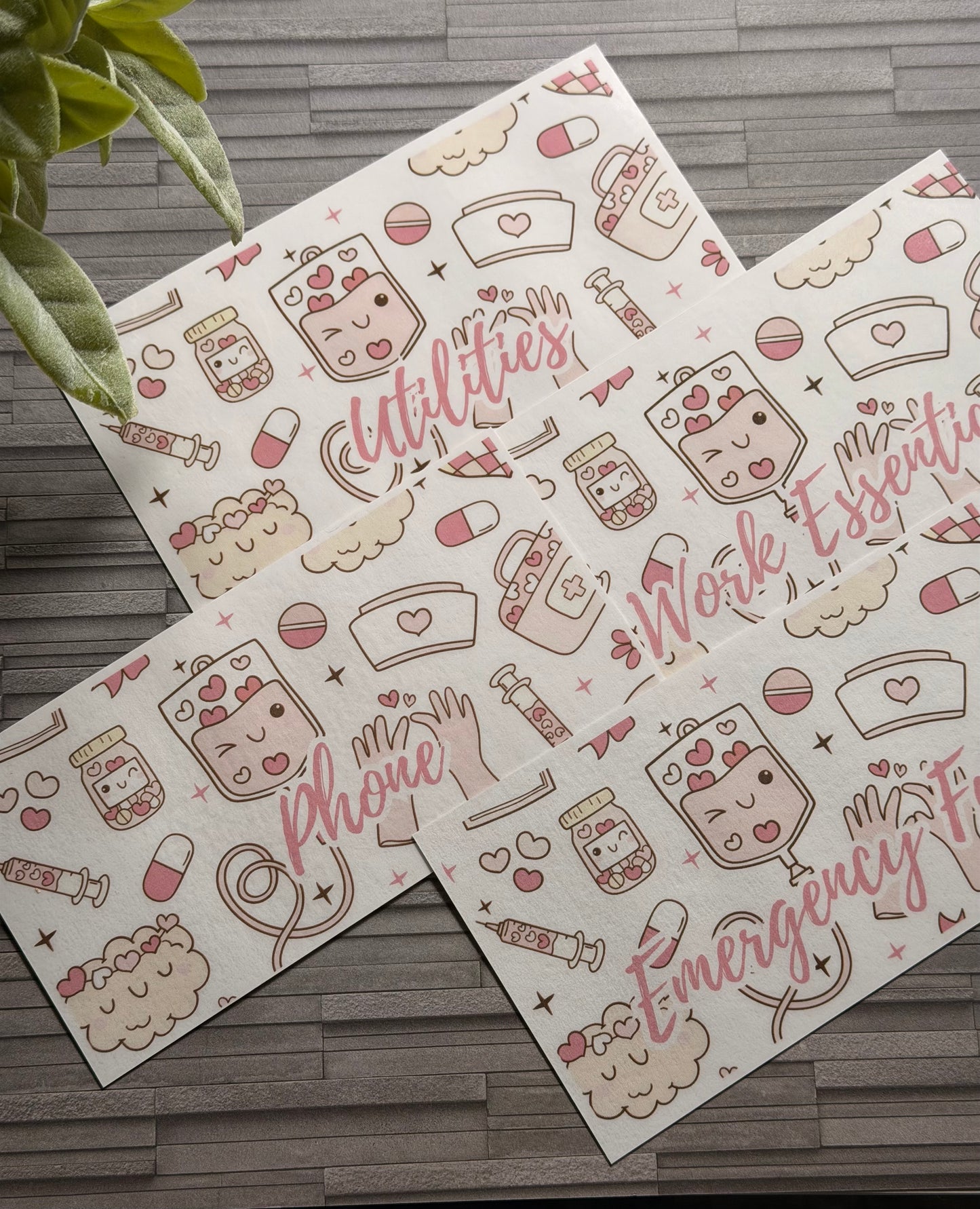 PRETTY IN PINK CASH STUFFING ENVELOPES