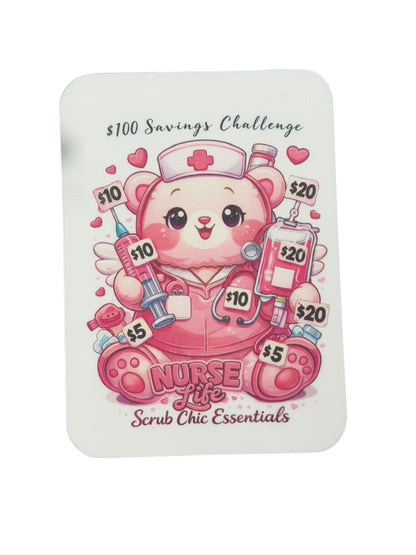 NURSE LIFE BEAR MINI SAVINGS CHALLENGE-$100