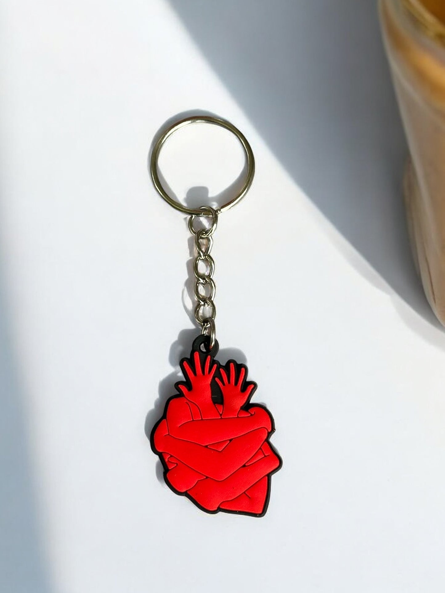 HUGS AND HEART KEYCHAIN