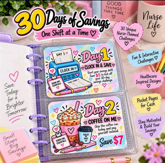 30 DAYS OF SAVINGS | NURSE SAVINGS BINDER