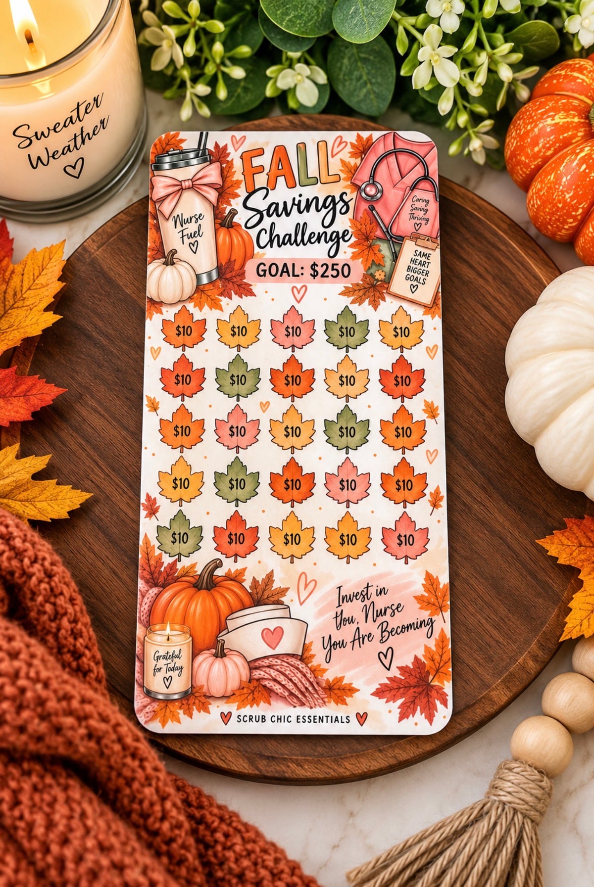 $250 COZY NURSE FALL SAVINGS CHALLENGE