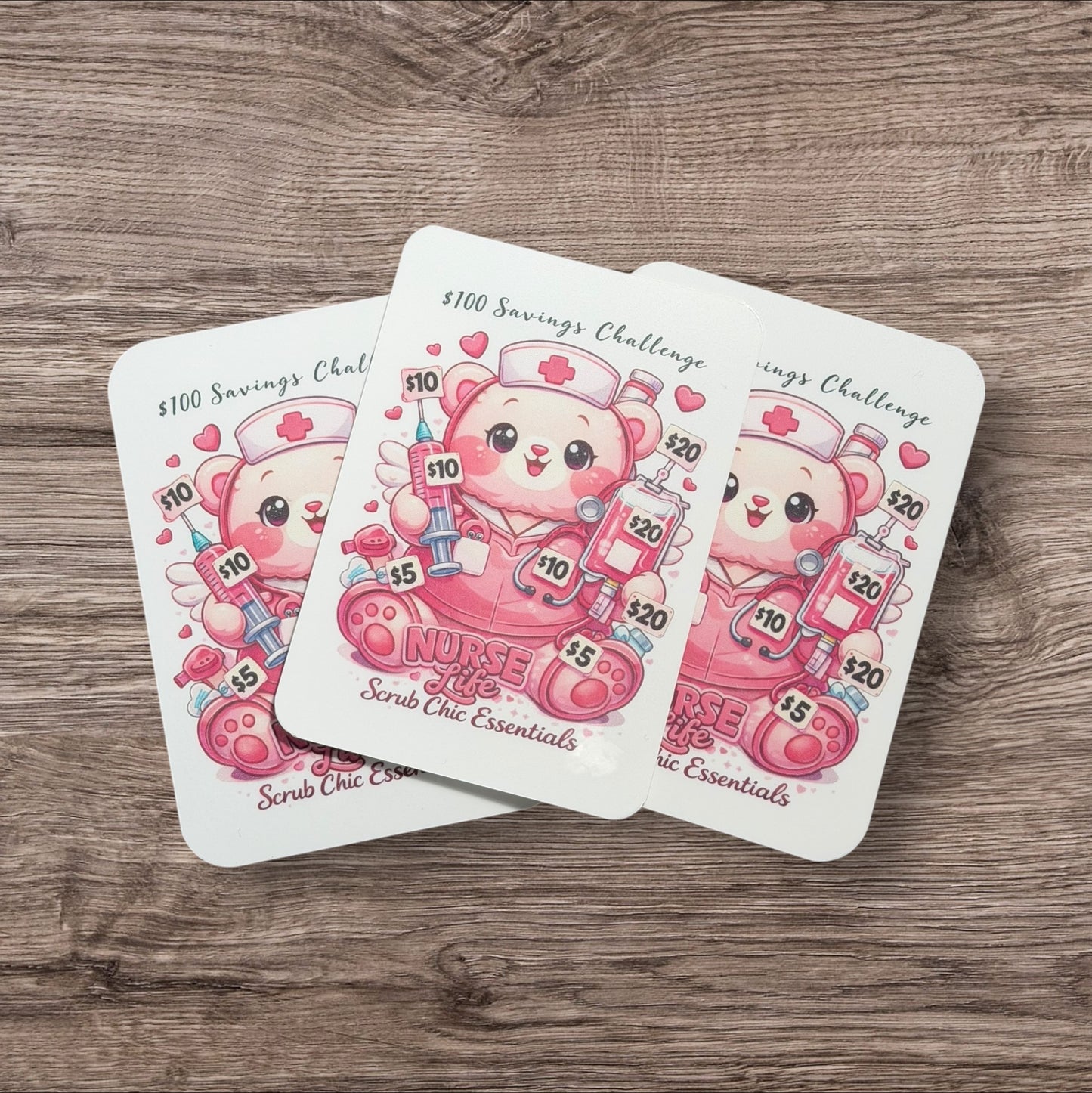 NURSE LIFE BEAR MINI SAVINGS CHALLENGE-$100