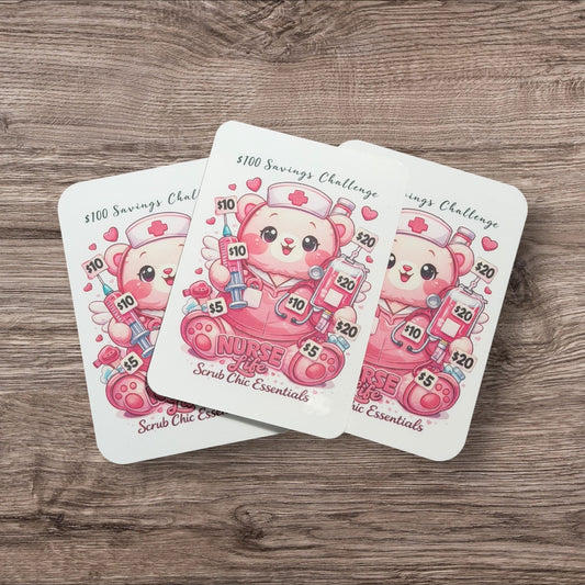 NURSE LIFE BEAR MINI SAVINGS CHALLENGE-$100