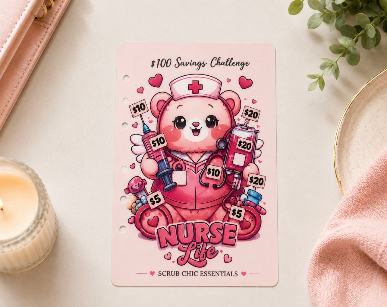 NURSE LIFE A6 SAVINGS TRACKER