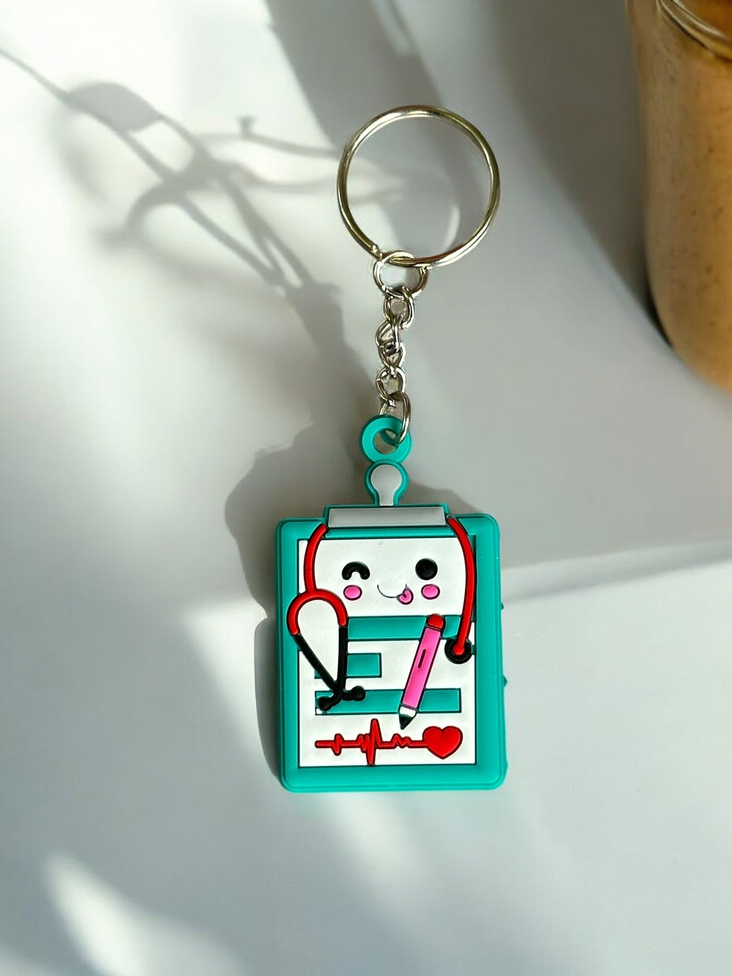 CUTE NURSE CLIPBOARD KEYCHAIN