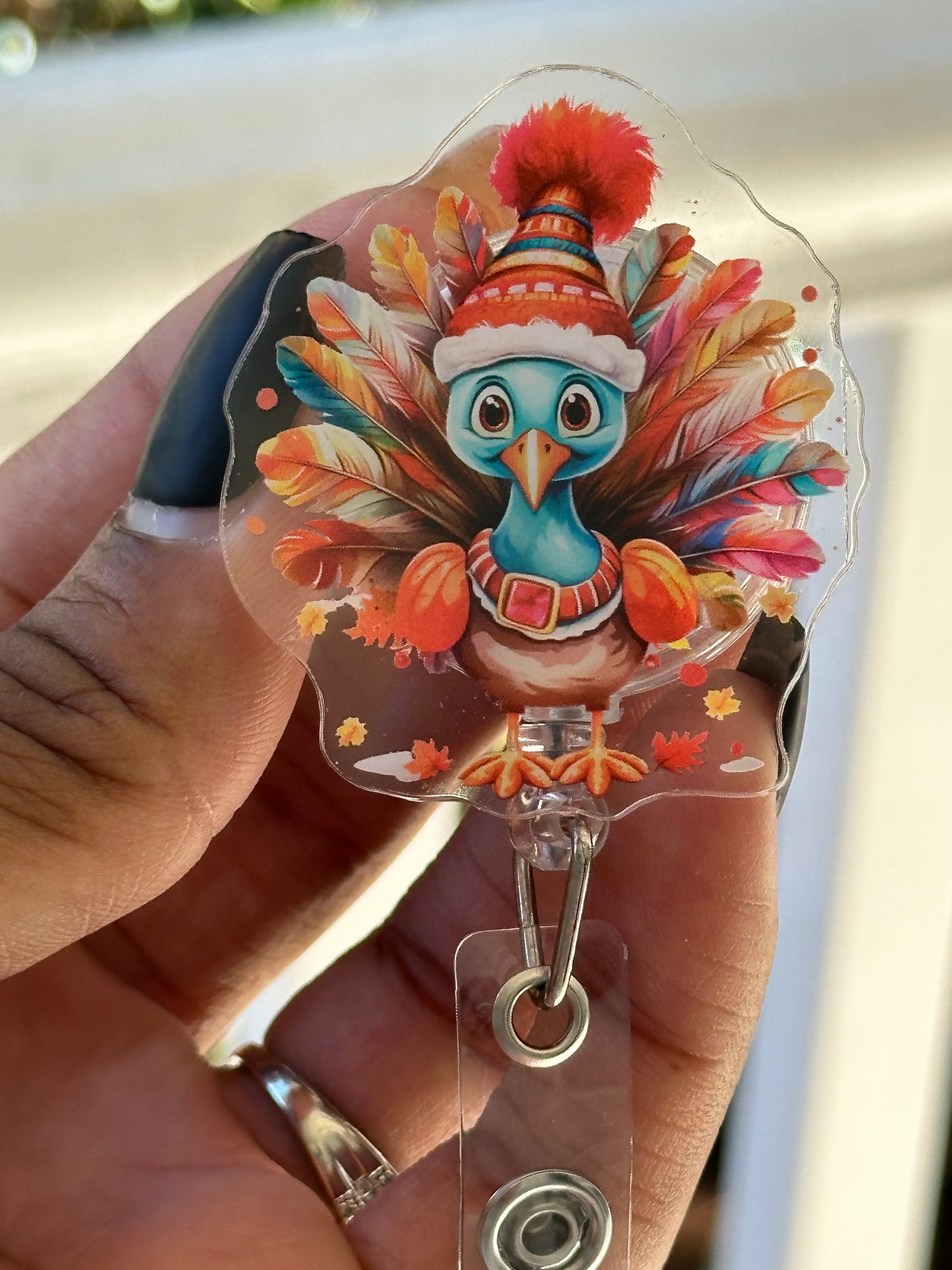 COLORFUL TURKEY BADGE REEL