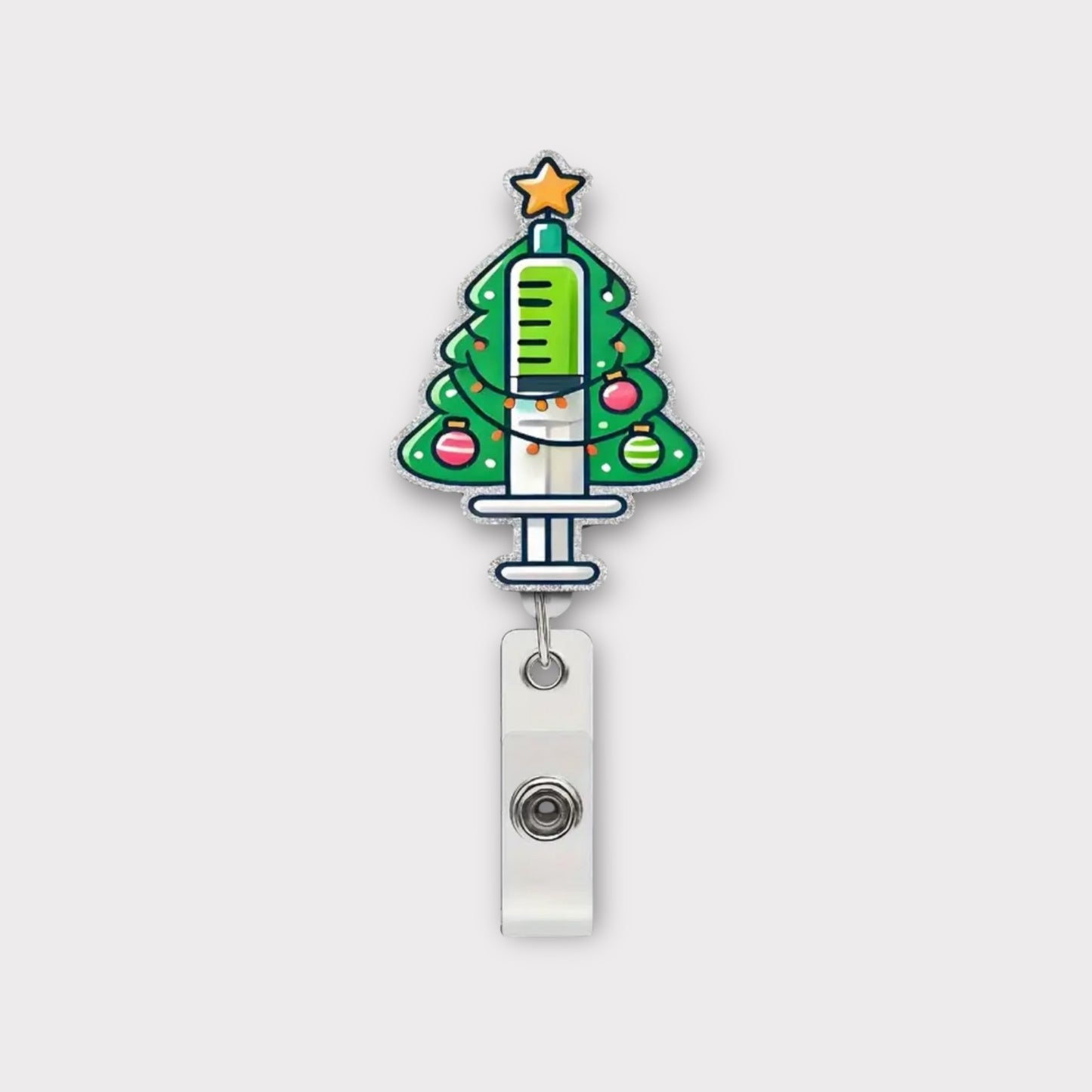 CHRISTMAS SYRINGE BADGE REEL