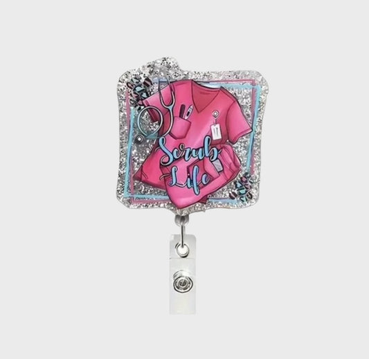 PINK SCRUBS BADGE REEL