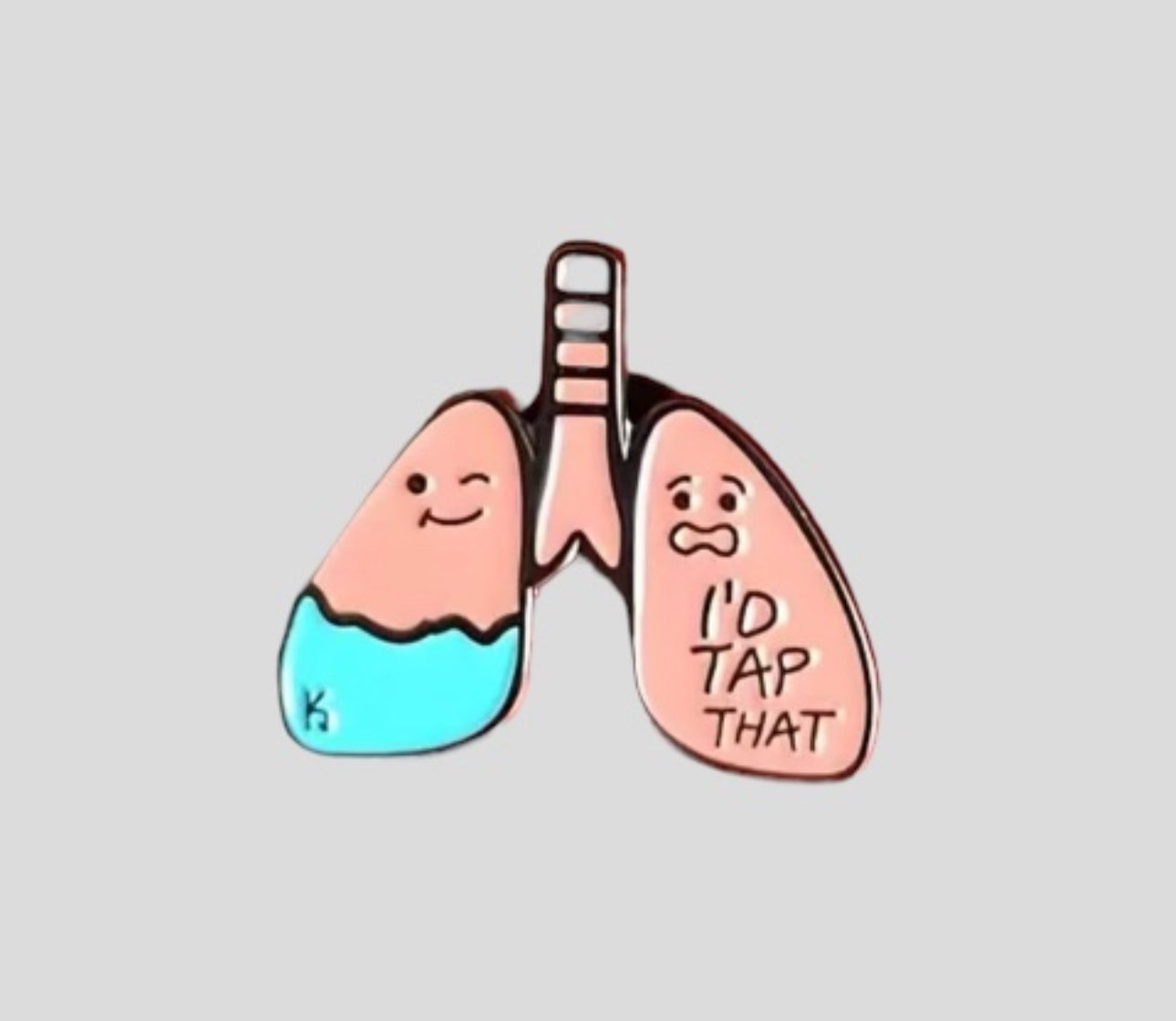 CARTOON LUNGS ENAMEL PIN